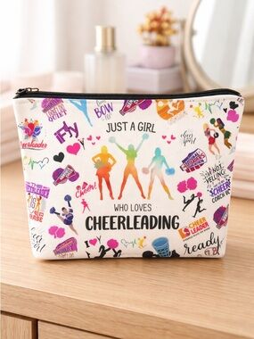 NWT Accessory Bag Makeup Bag I Love Cheerleading Graffiti Bag